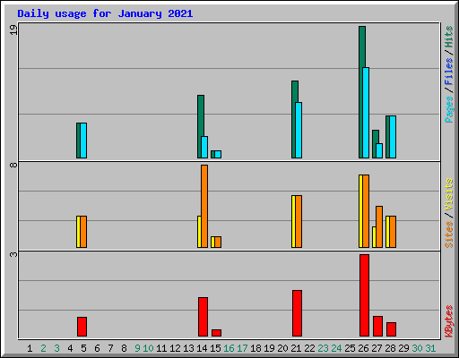 Daily usage for January 2021