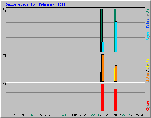 Daily usage for February 2021