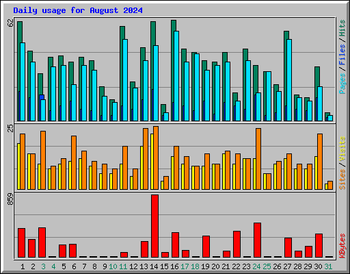 Daily usage for August 2024