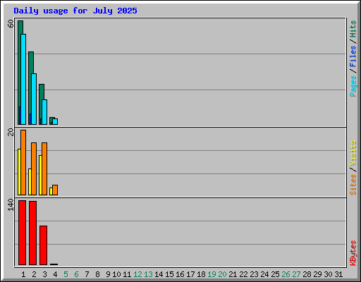 Daily usage for July 2025