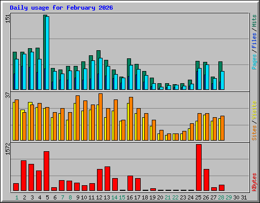 Daily usage for February 2026