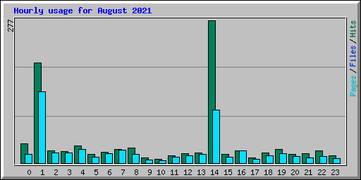 Hourly usage for August 2021