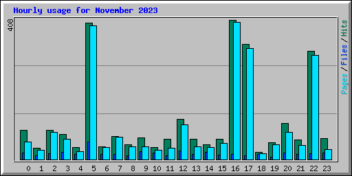 Hourly usage for November 2023