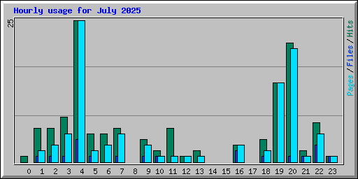 Hourly usage for July 2025