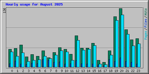 Hourly usage for August 2025