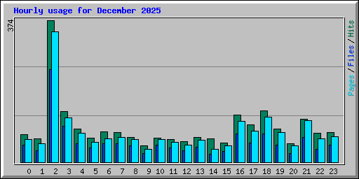 Hourly usage for December 2025